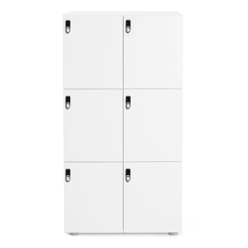 White Stash Digital 6-Door Locker,White,hi-res image number 3.0